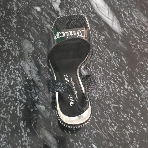 BRAND NEW JUICE COUTURE SLINGBACK DAZZLING RHINESTONE LOGO SANDAL R3 - Picture 10 of 15